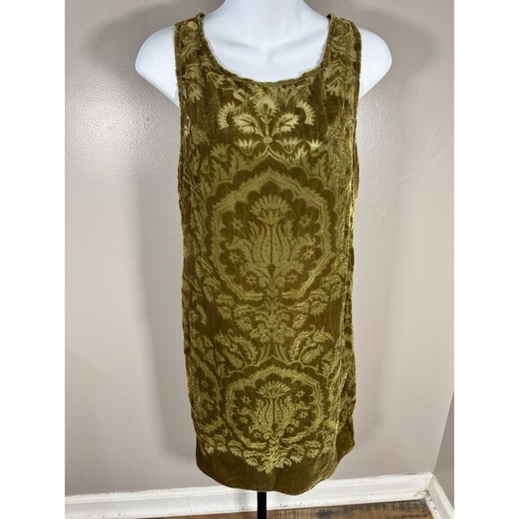 Chelsea & Violet Anthropologie Women Sleeveless Green Burnout Fairy Dress XSmall - Picture 1 of 4